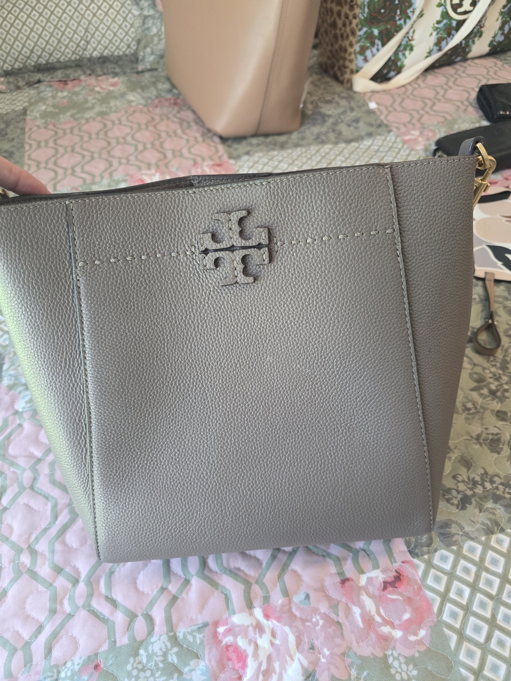 Tory Burch Mcgraw Silver Maple With Wallet
